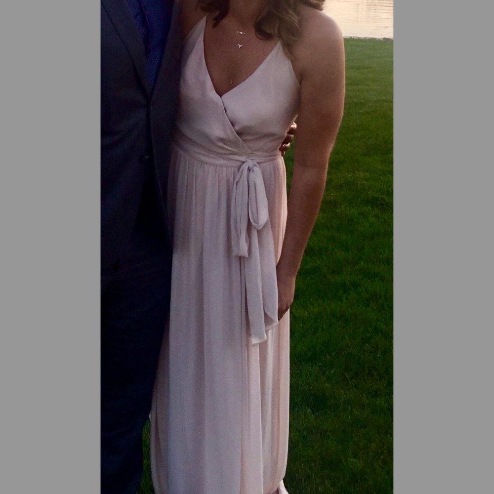 Ceremony by Joanna August 'DC' Halter Wrap Chiffon Gown, size M